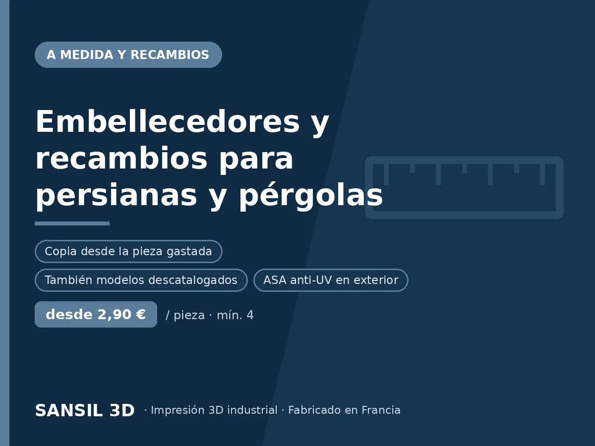 Terminales y repuestos para persianas, toldos y pérgolas
