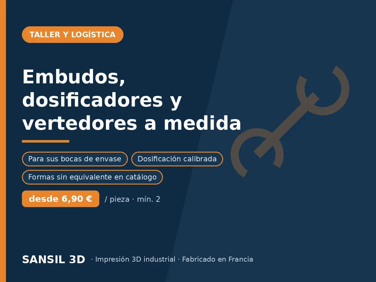 Embudos, dosificadores y vertedores a medida
