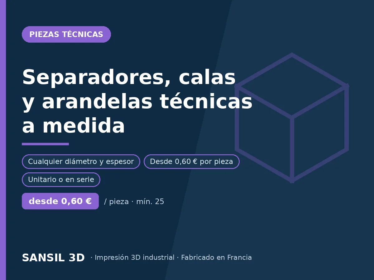 Separadores, calces y arandelas técnicas a medida