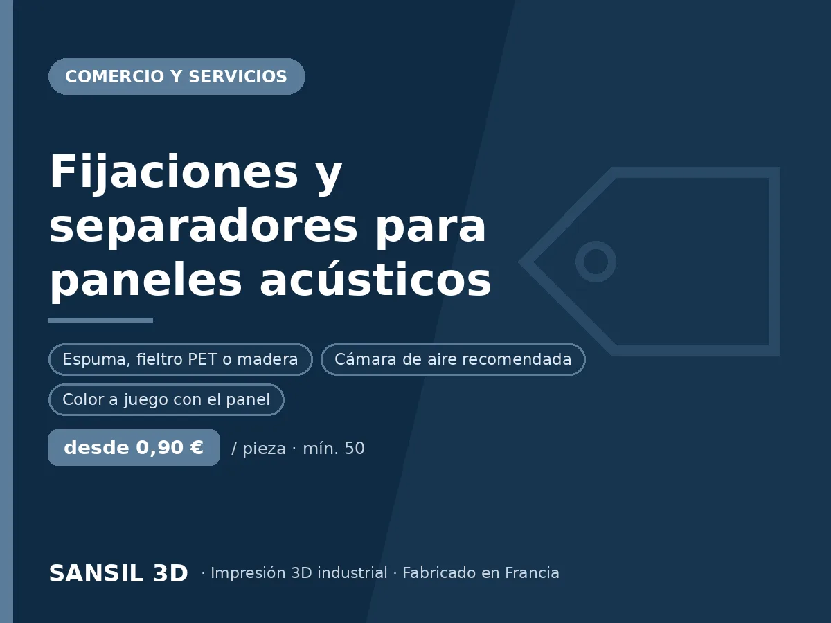 Fijaciones y separadores para paneles acústicos