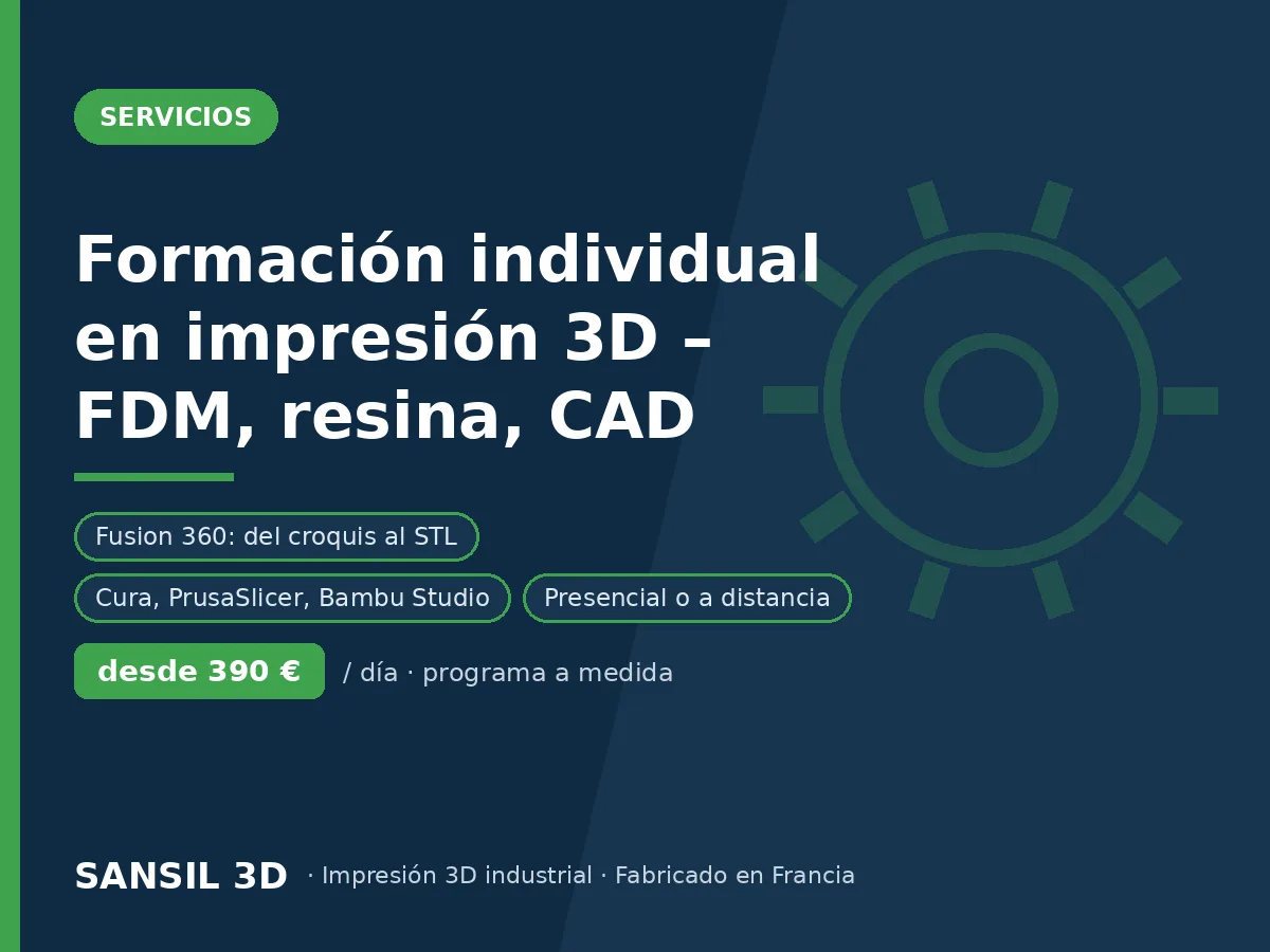 Formación individual en impresión 3D – FDM, resina, CAD con Fusion 360