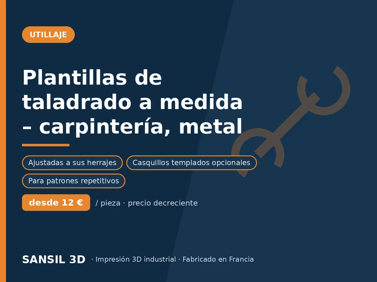 Plantillas de taladrado a medida – carpintería, metalistería, interiorismo