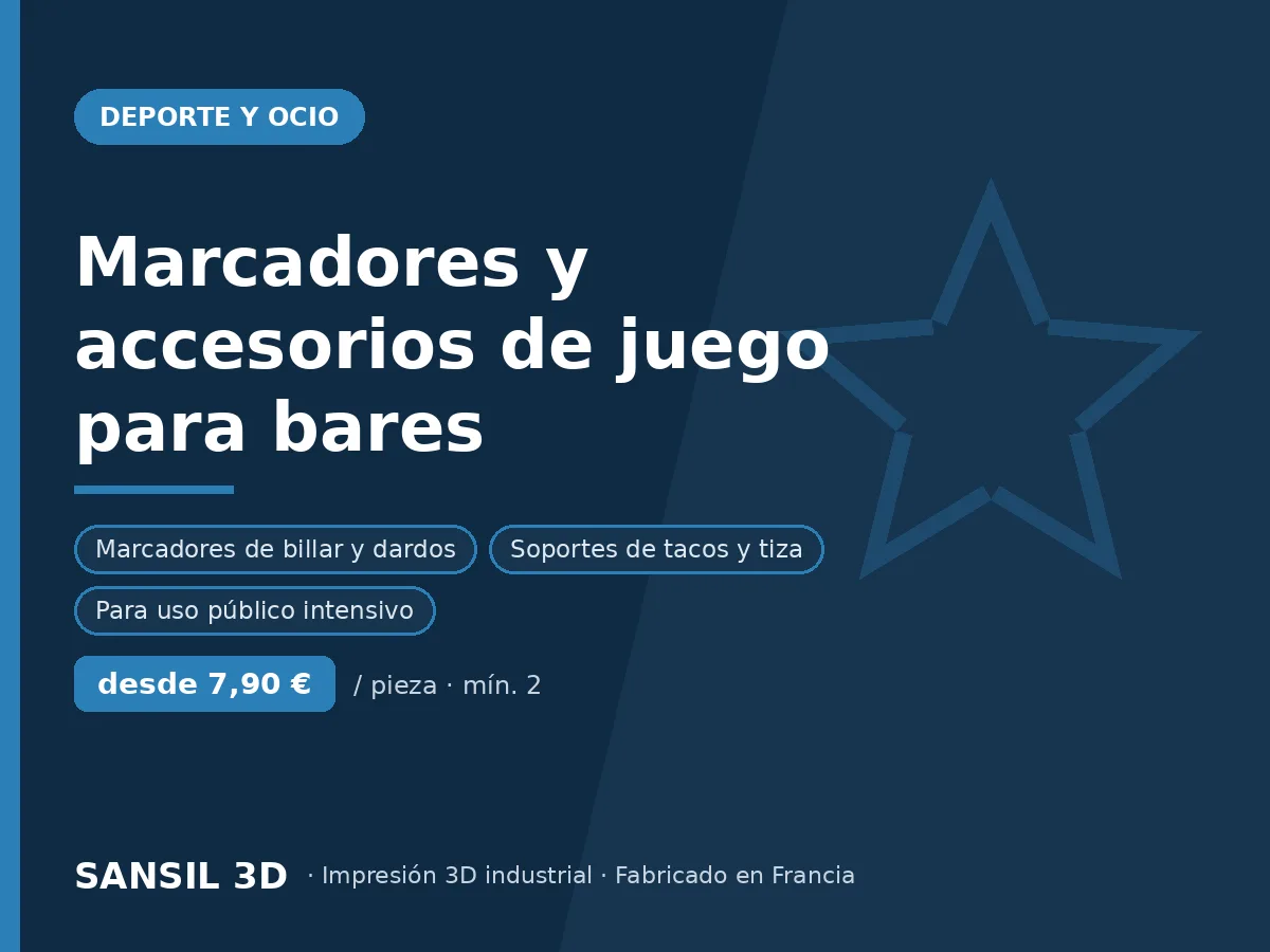 Marcadores y accesorios de juego para bares