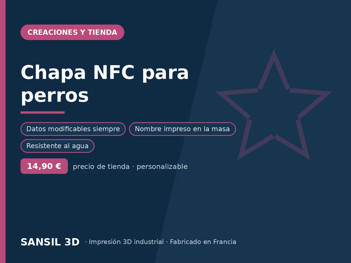 Chapa NFC para perro