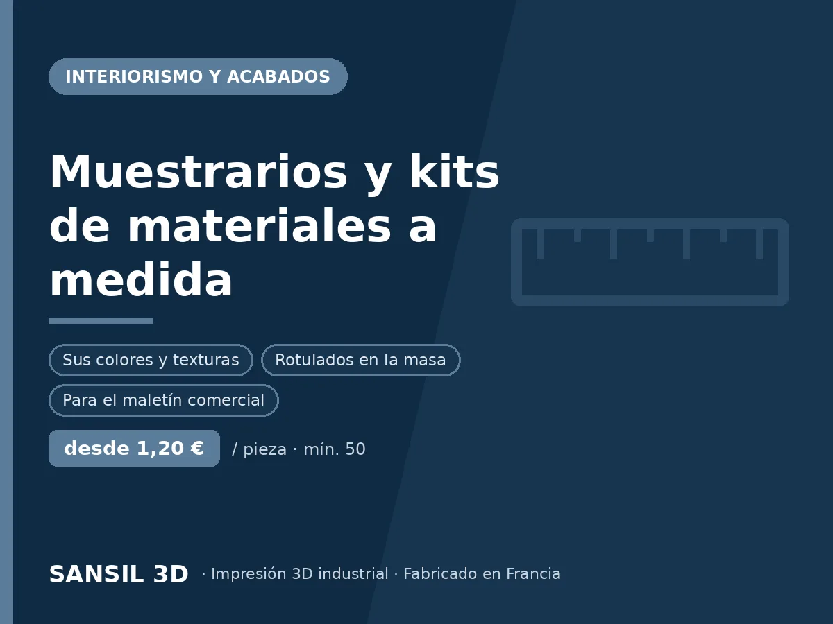 Cartas de color y muestrarios de material personalizados
