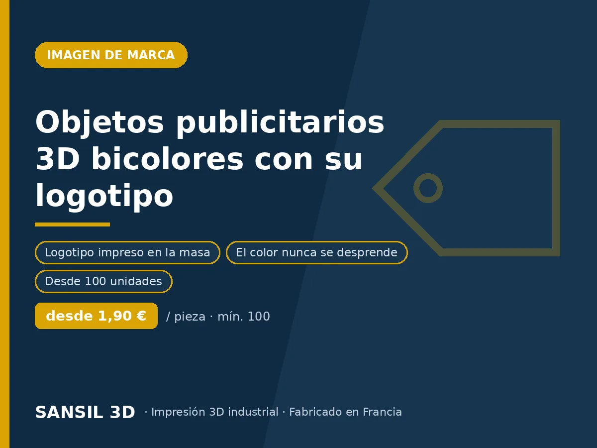 Artículos publicitarios 3D bicolores con su logotipo