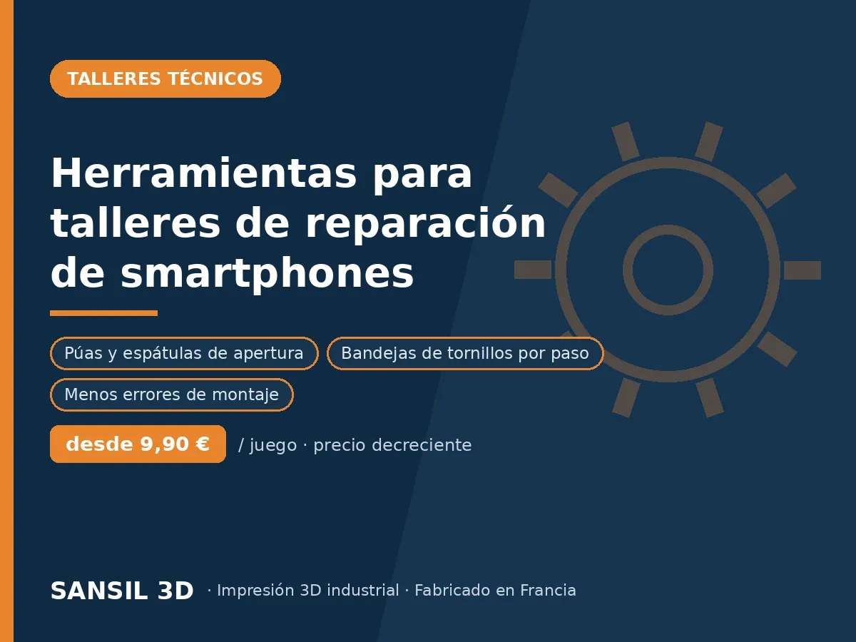 Herramientas y soportes para talleres de reparación de móviles