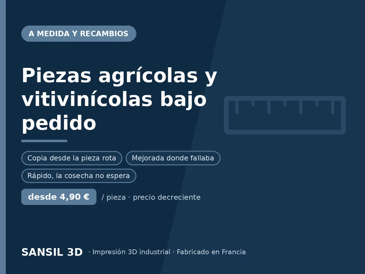Piezas agrícolas y vitícolas bajo demanda