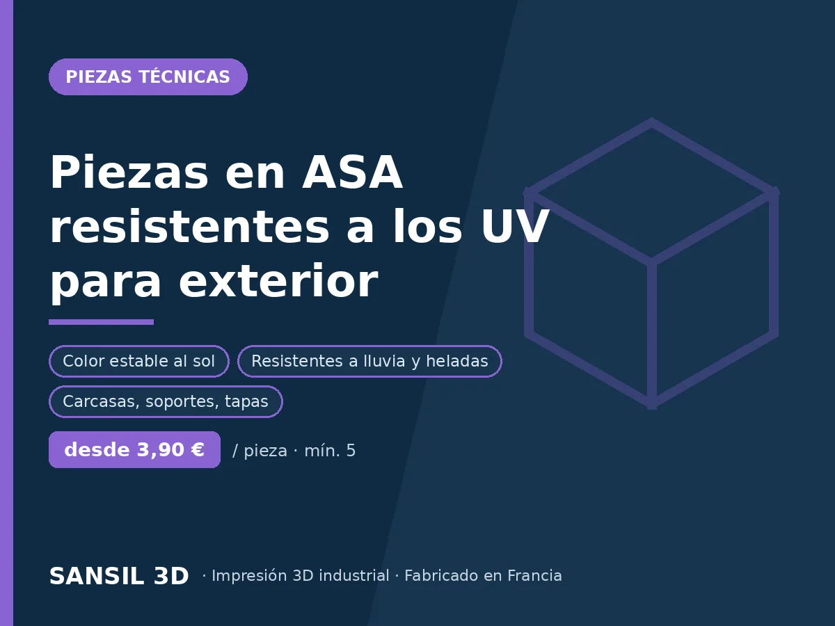 Piezas en ASA resistente a los UV para exteriores