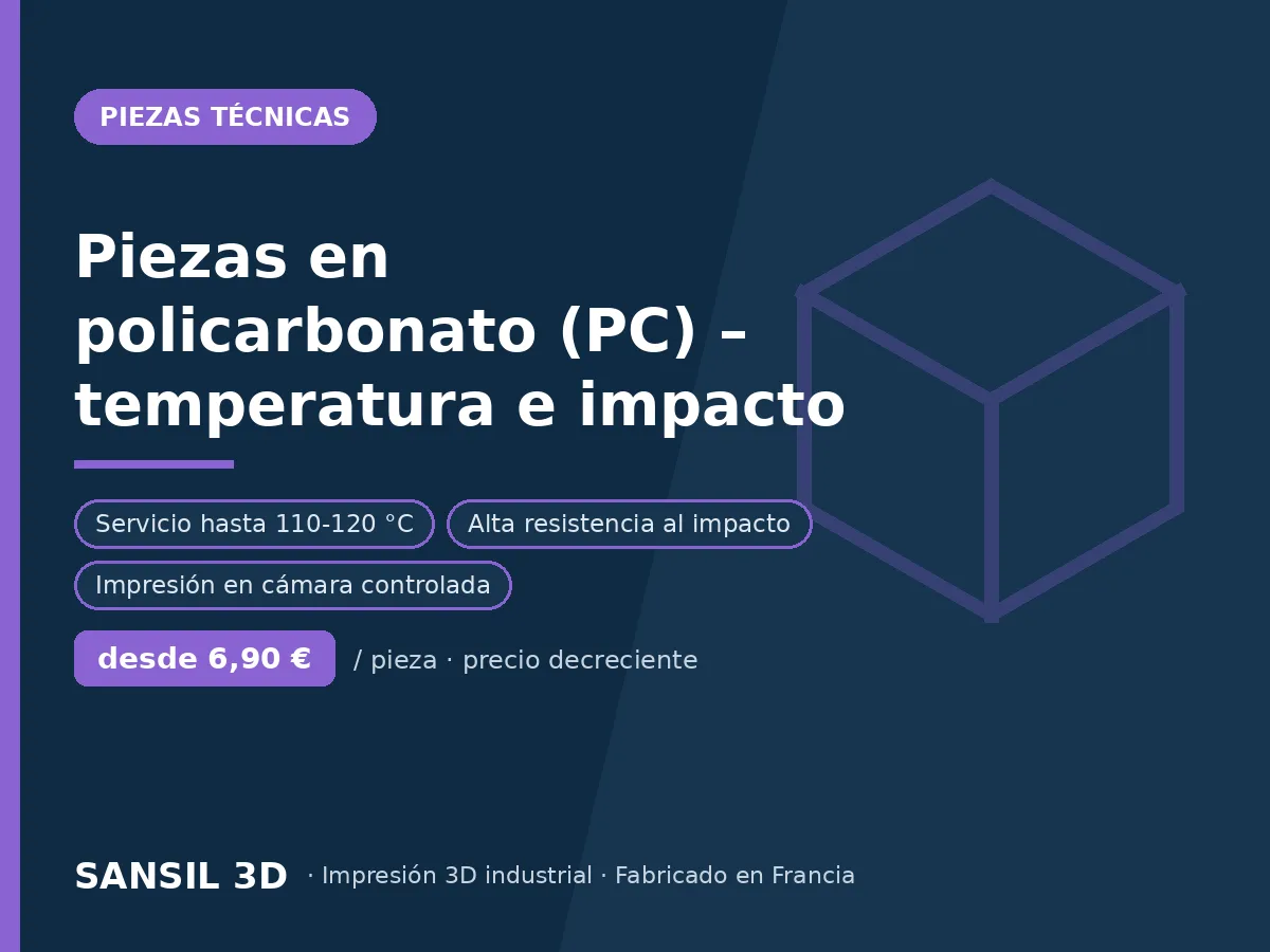 Piezas de policarbonato (PC) – alta temperatura y resistencia al impacto