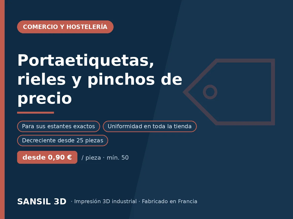 Portaetiquetas, rieles de precio y pinchaprecios