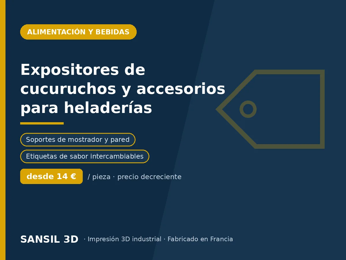 Expositores de cucuruchos y accesorios para heladerías