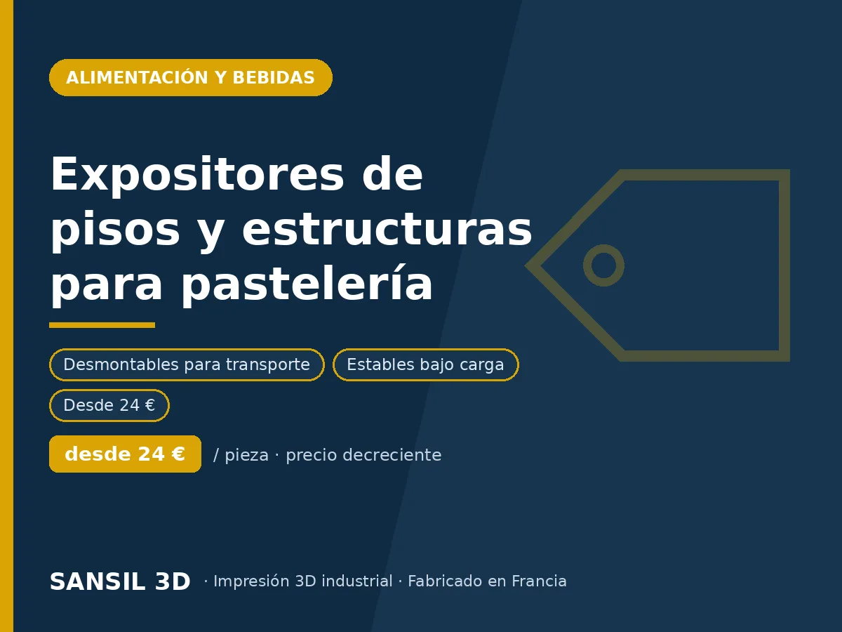 Expositores de pisos y estructuras para pastelería y catering