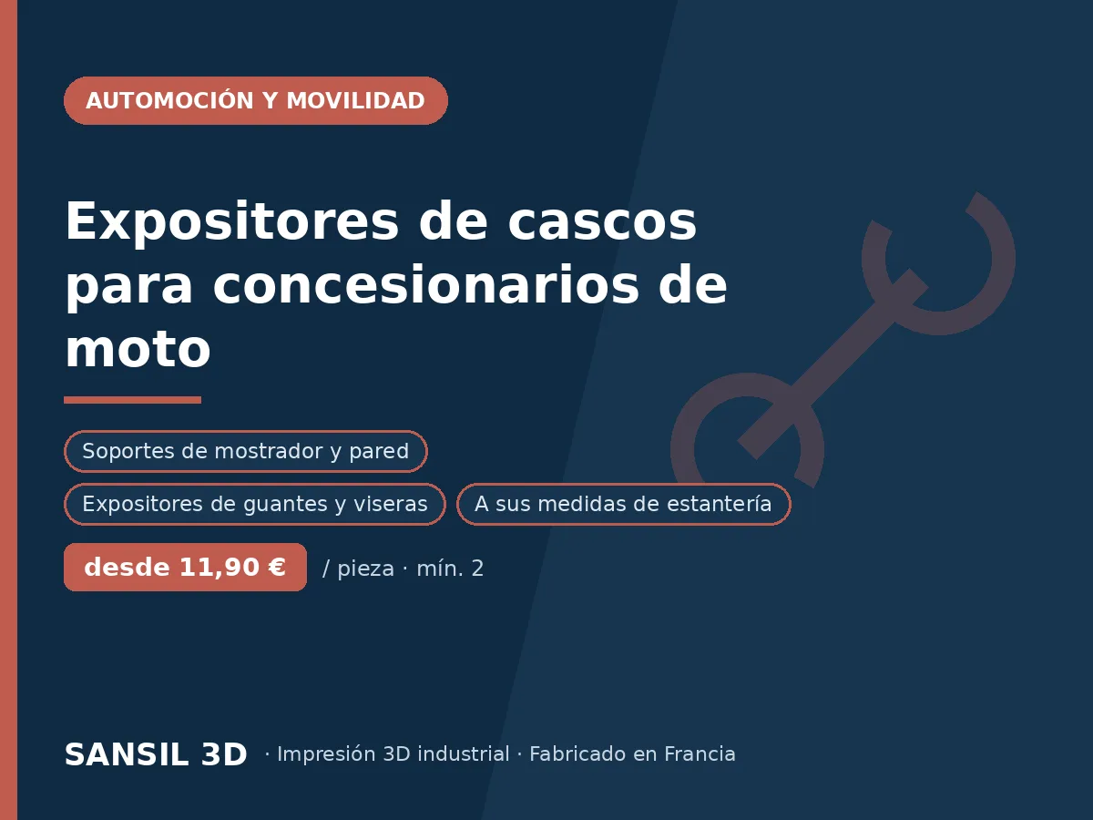Expositores de cascos y accesorios de showroom de motos