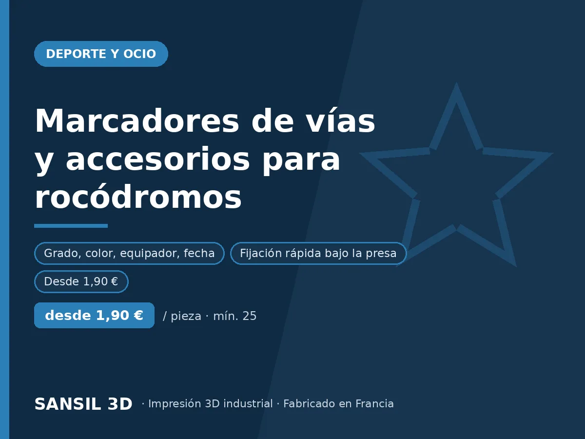 Marcadores de vías y accesorios para rocódromos