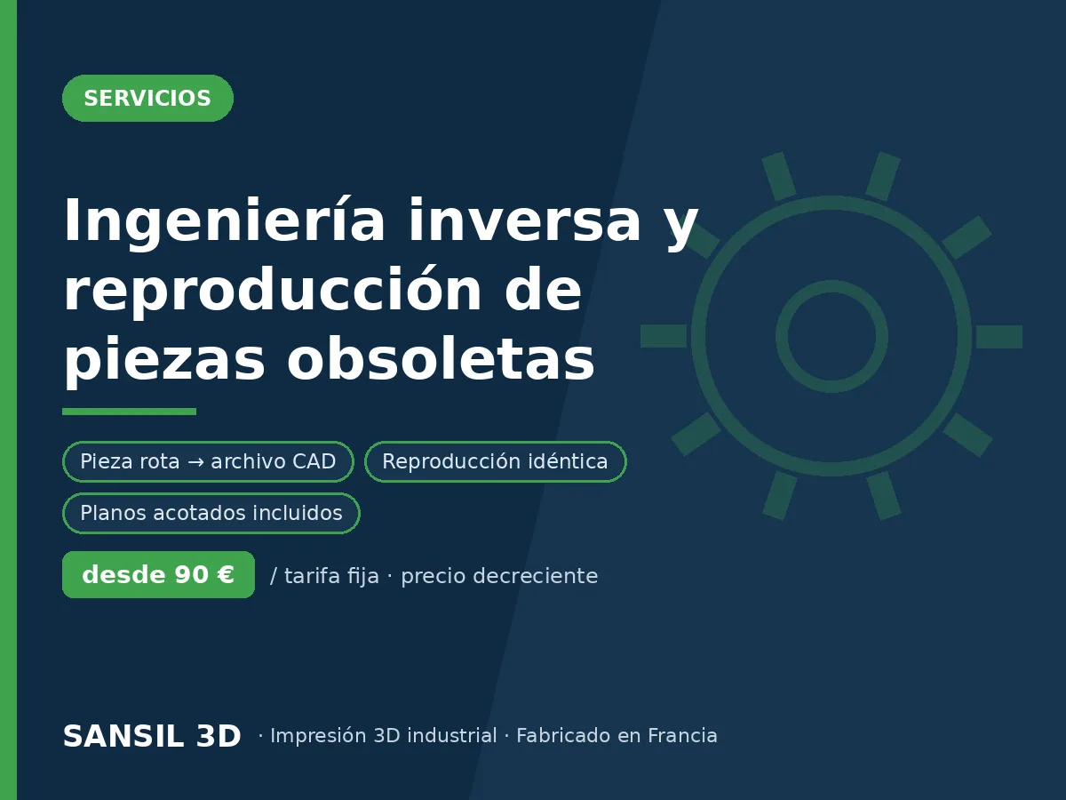 Ingeniería inversa y reproducción de piezas obsoletas – escaneo, CAD, pieza