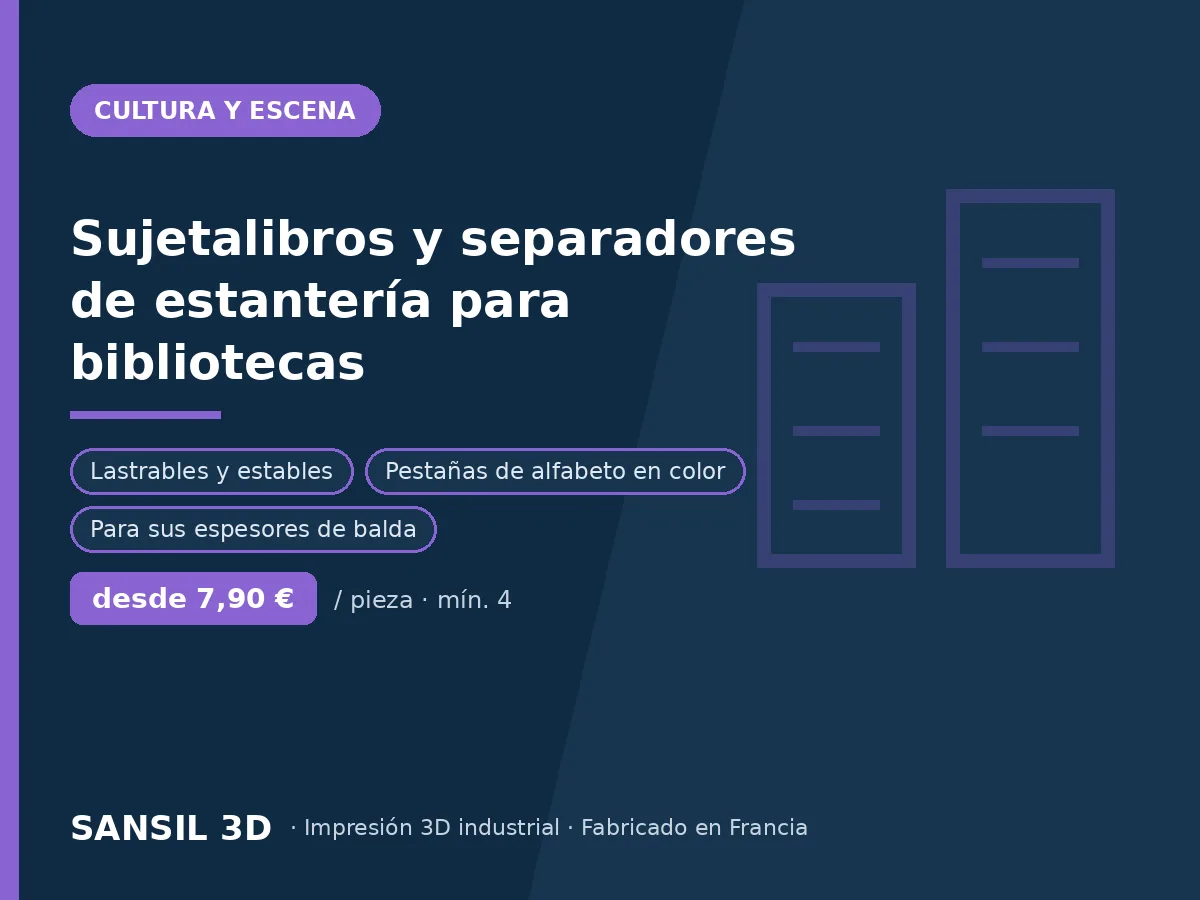 Sujetalibros y separadores de estantería para bibliotecas