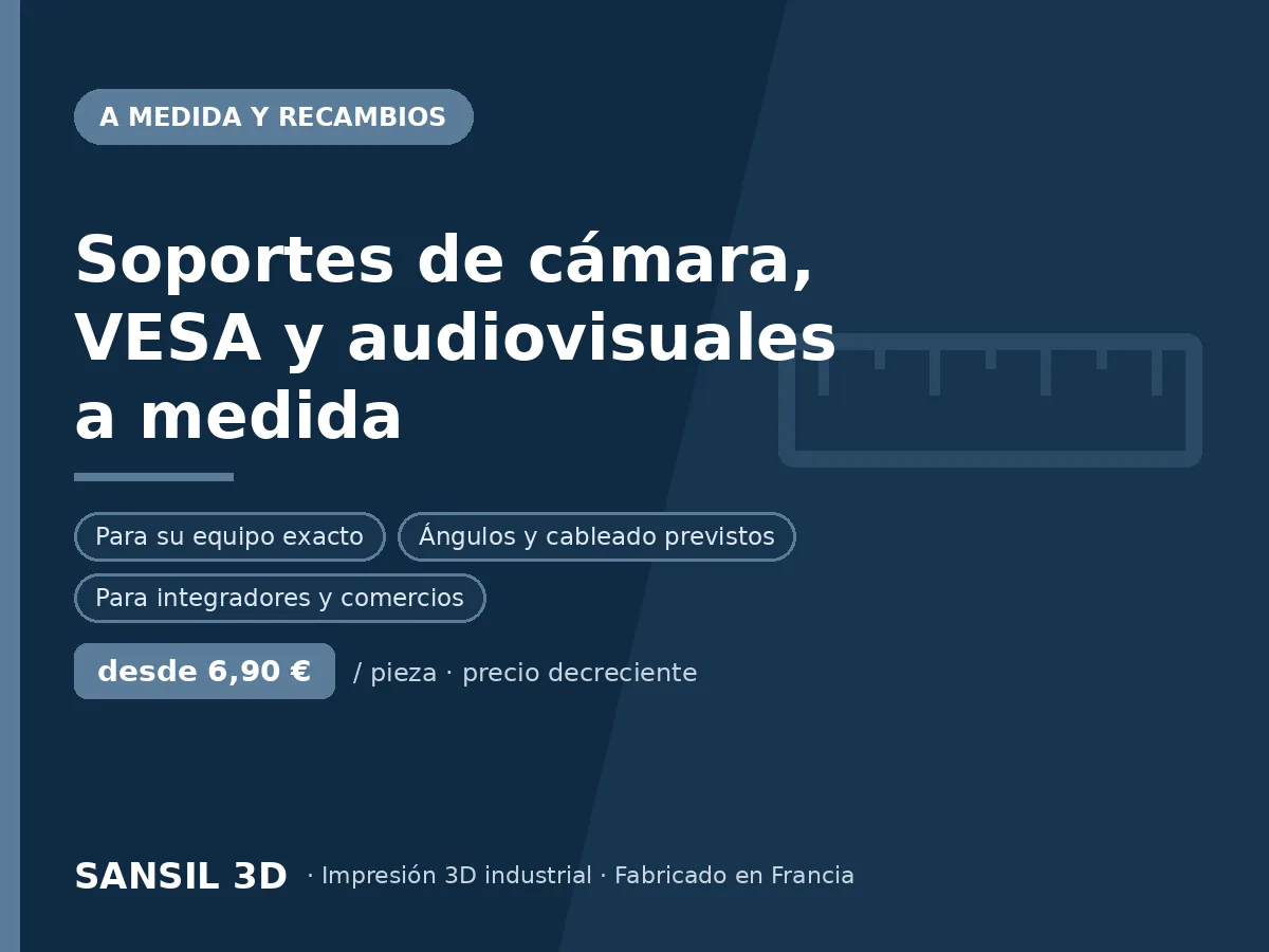 Soportes de cámara, VESA y fijaciones audiovisuales a medida