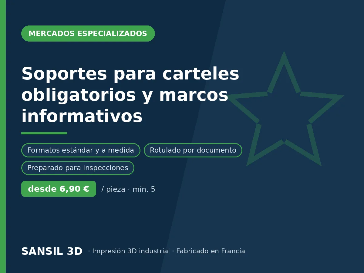 Soportes de cartelería obligatoria y portacarteles