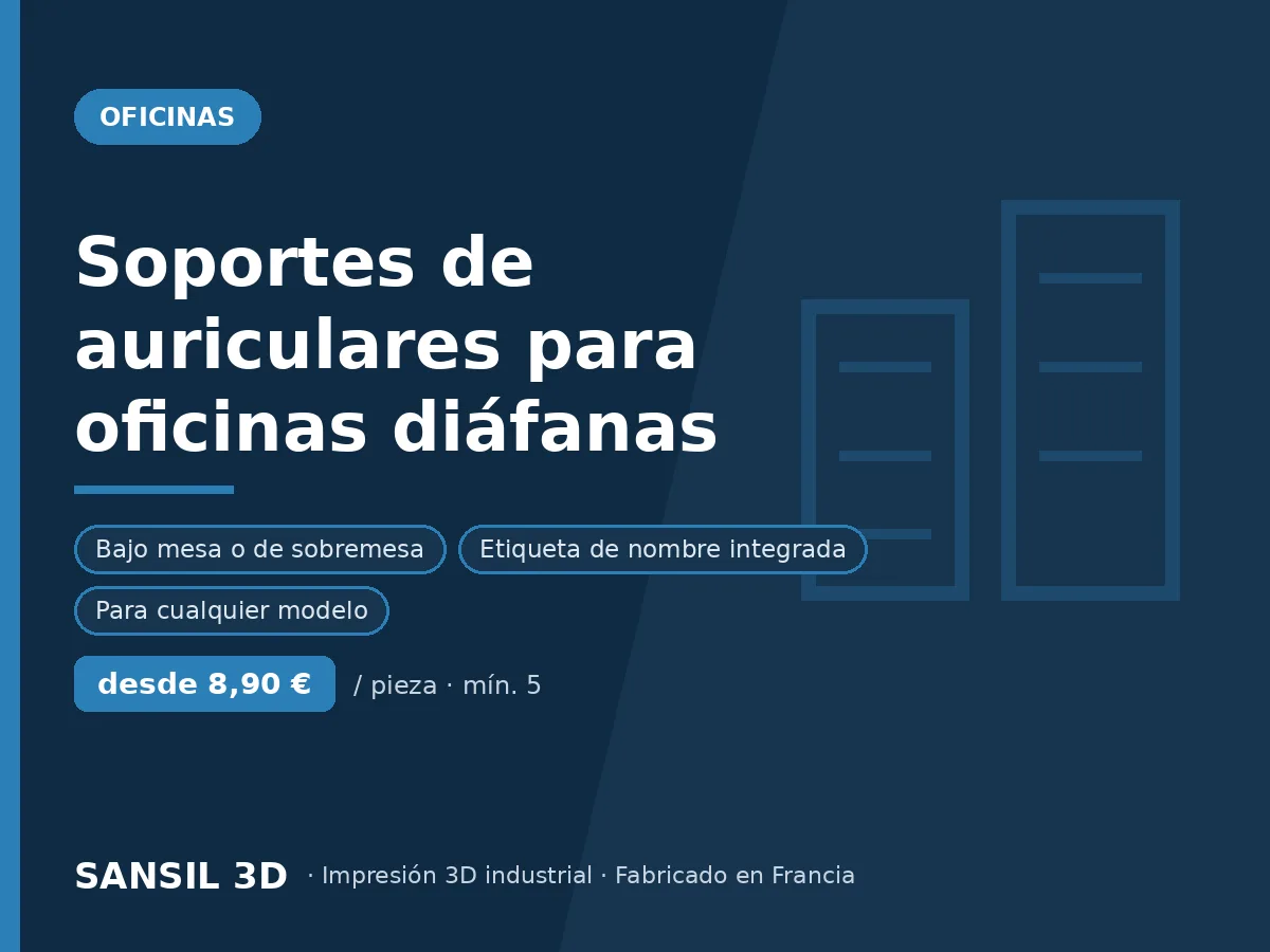 Soportes de auriculares personalizados para espacios abiertos