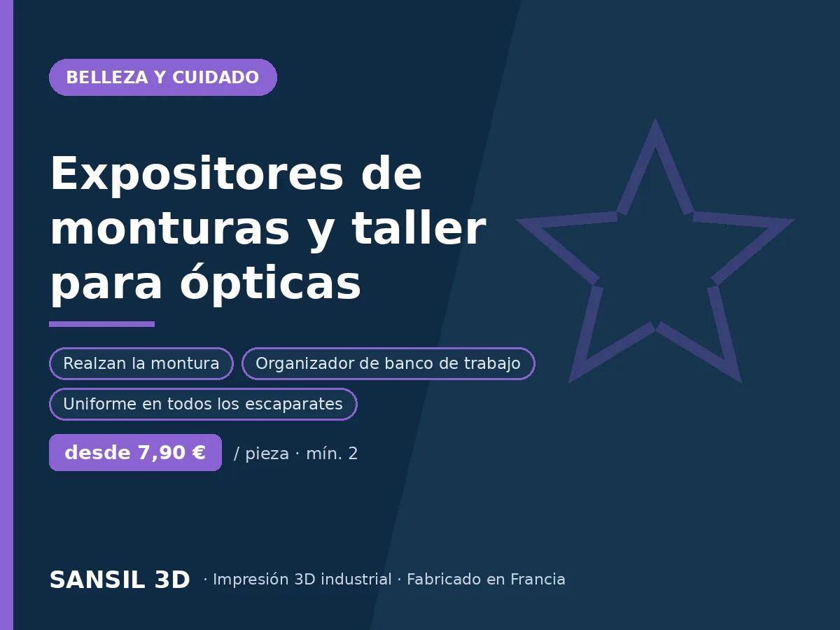 Expositores de monturas y equipamiento de taller para ópticas