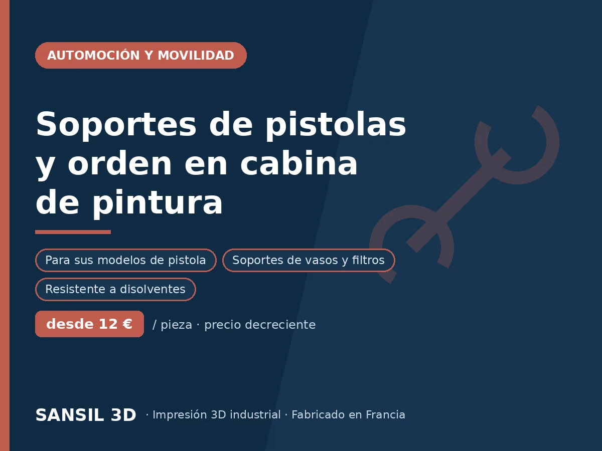 Soportes de pistolas y organización de cabina de pintura