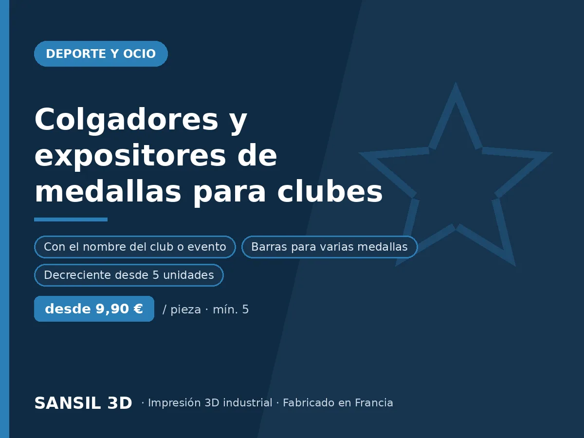 Soportes y expositores de medallas para clubes y organizadores