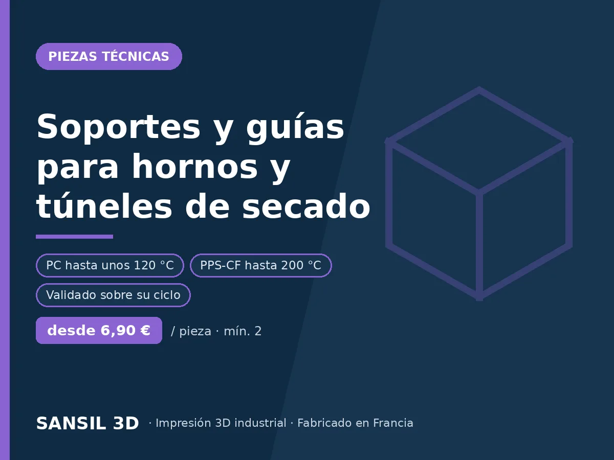 Soportes, guías y piezas para estufas y túneles de secado