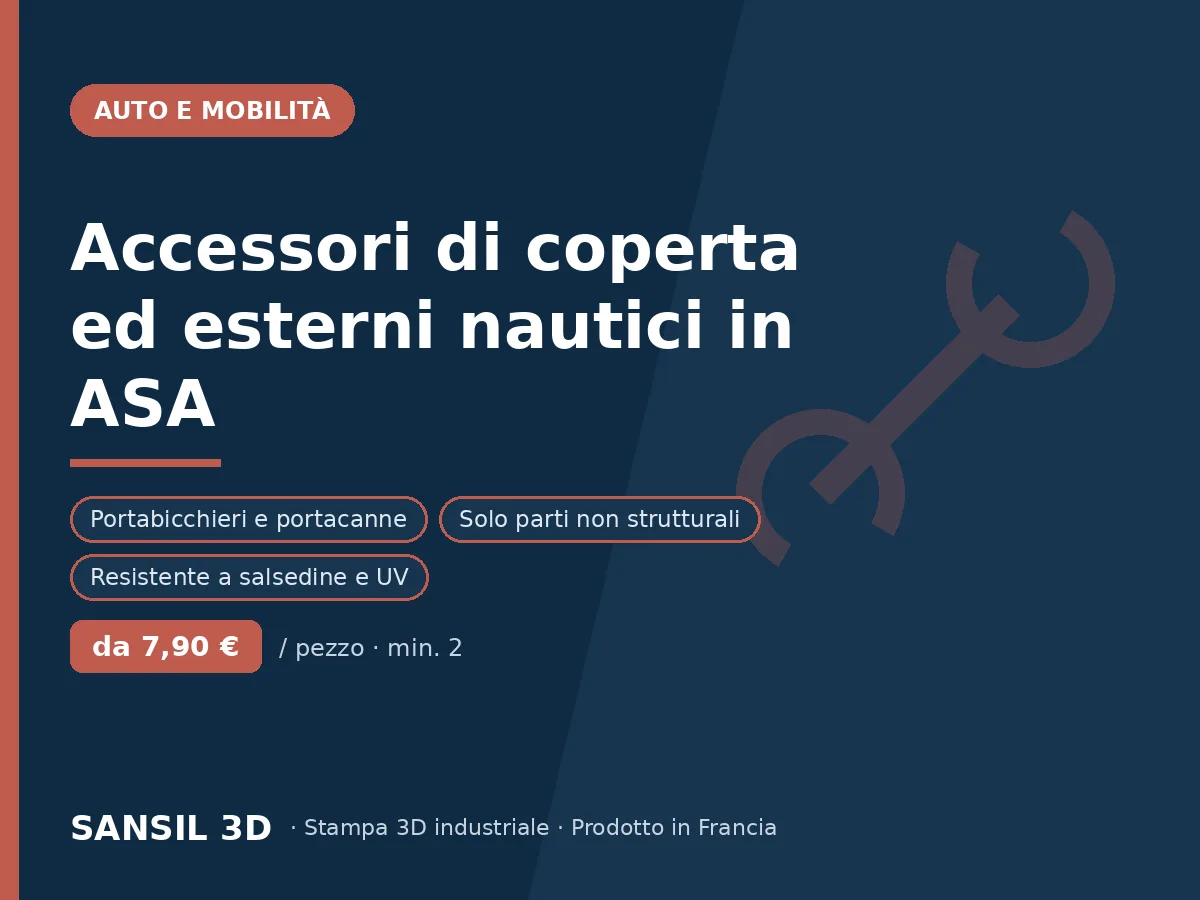 Accessori di coperta e per esterni nautici in ASA