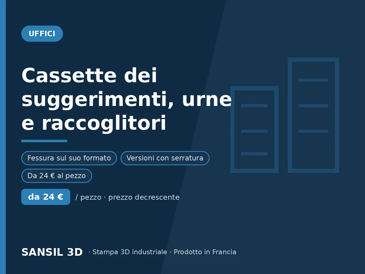 Cassette dei suggerimenti, urne e raccoglitori personalizzati