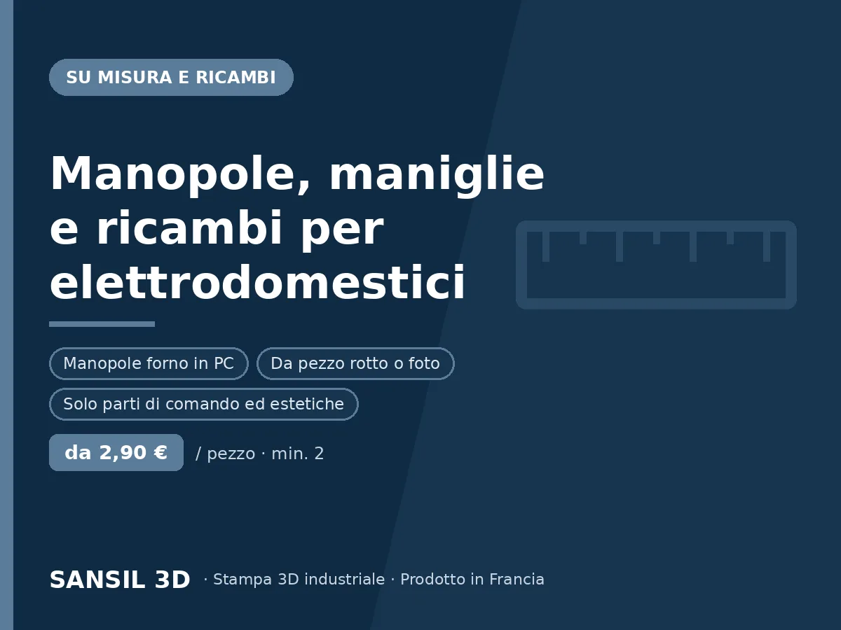 Manopole, maniglie e ricambi per elettrodomestici