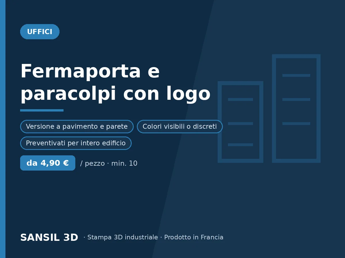 Fermaporta e protezioni murali con logo