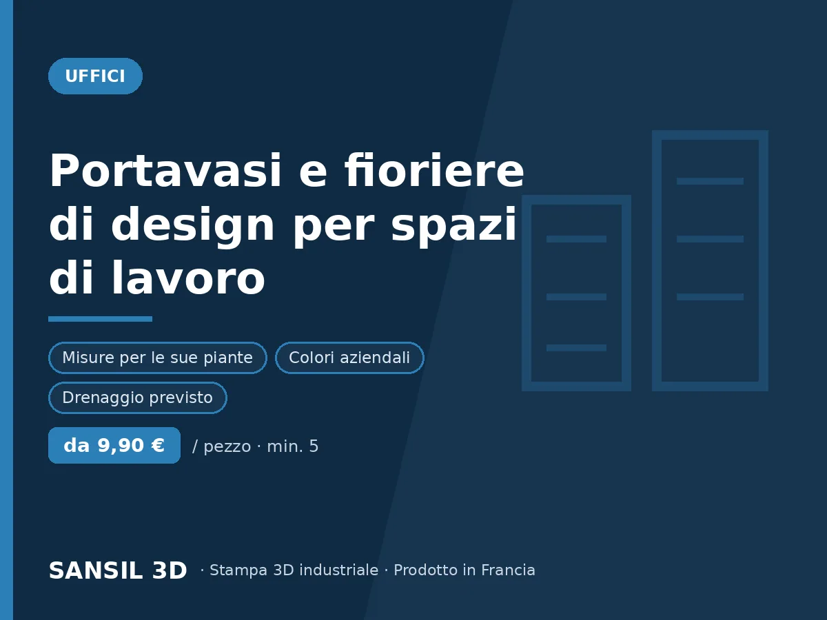 Coprivasi e fioriere di design per ambienti di lavoro
