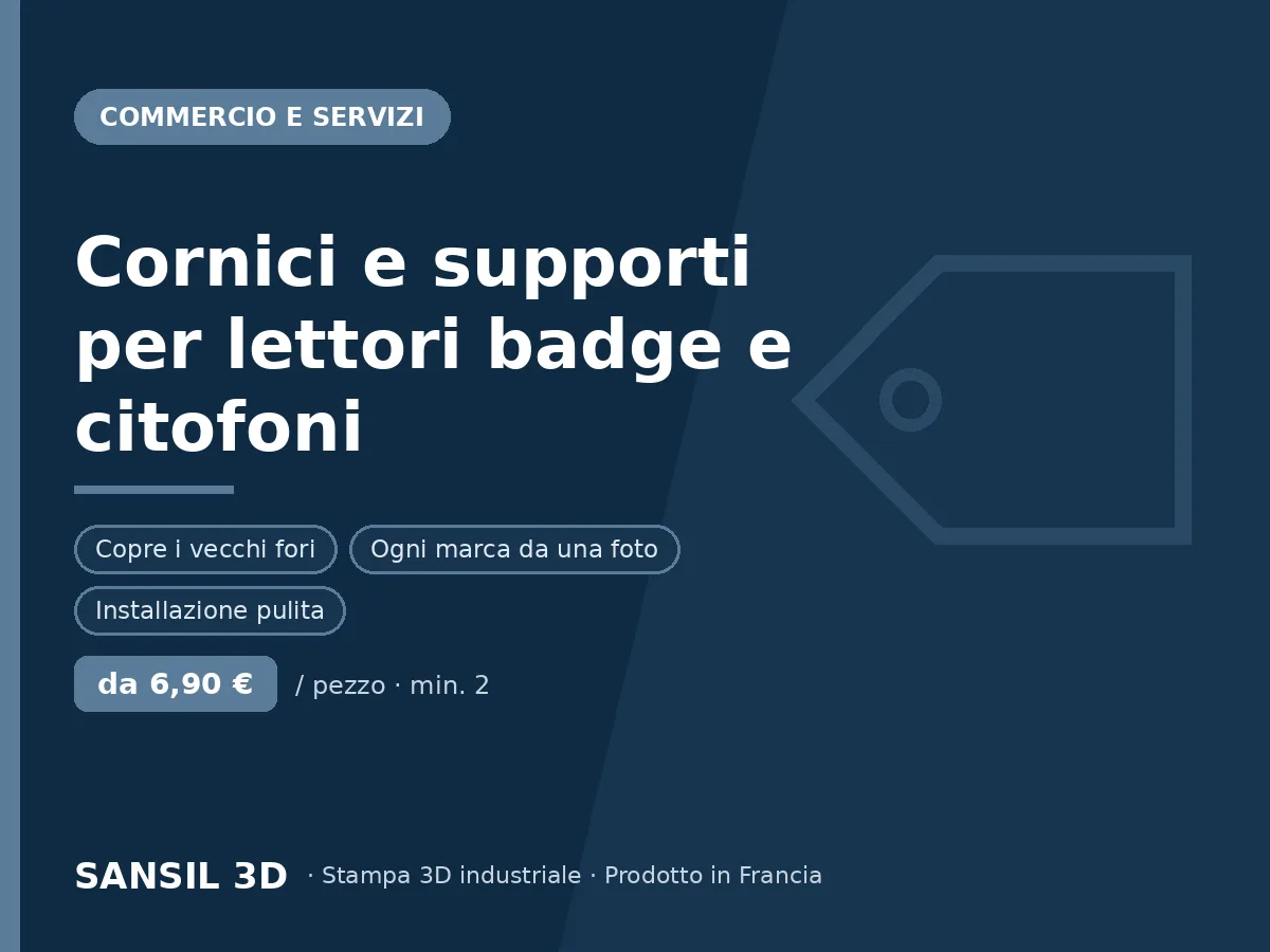 Coperture e supporti per lettori di badge e citofoni