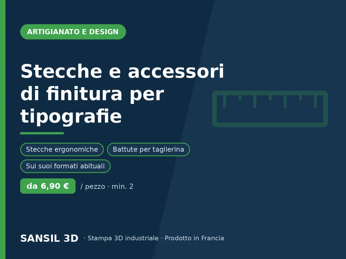 Spessori, righelli e accessori di finitura per tipografie