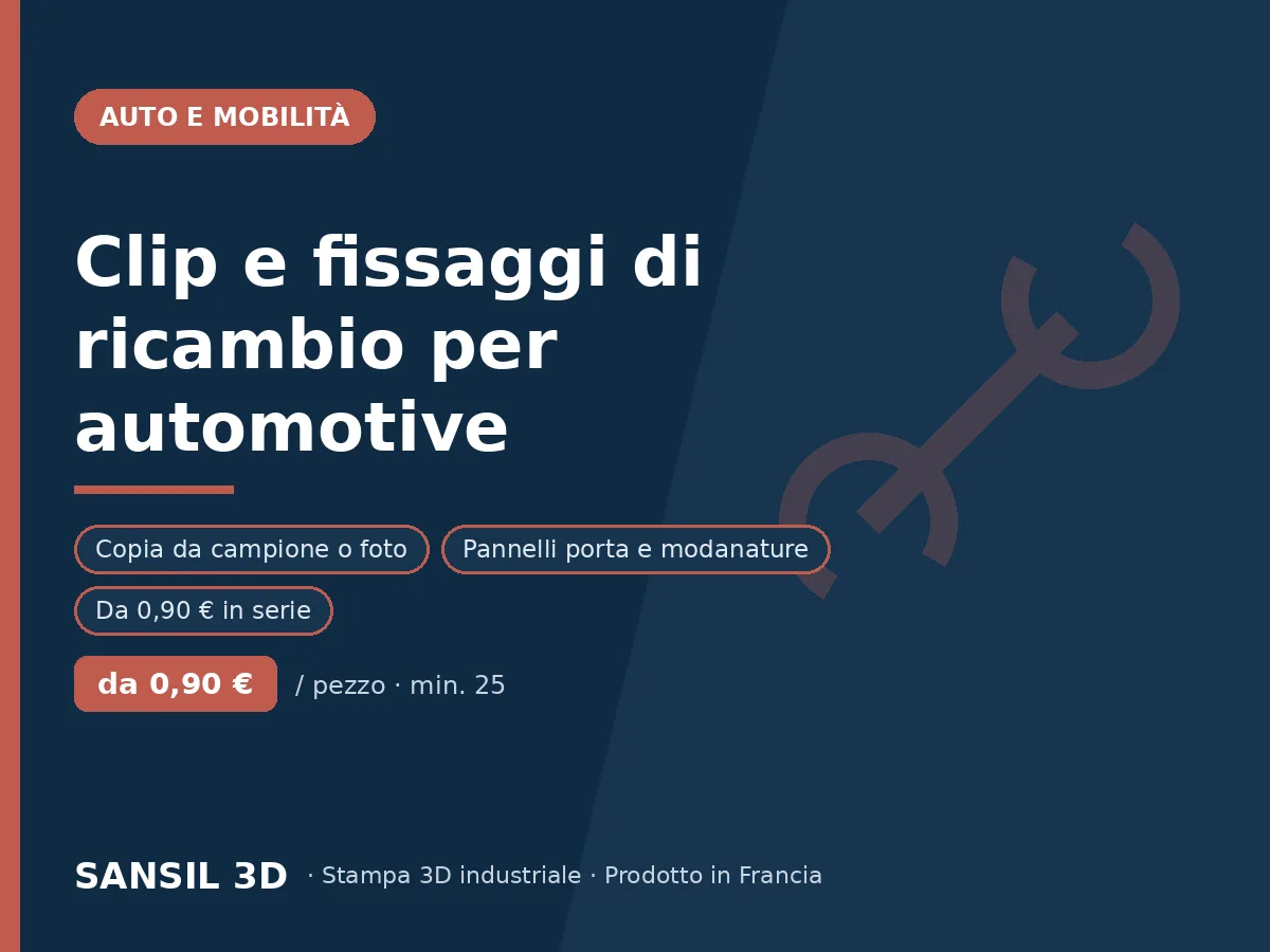 Clip, graffette e fissaggi auto di ricambio