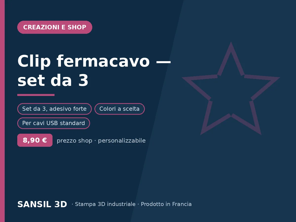 Clip fermacavo — set da 3