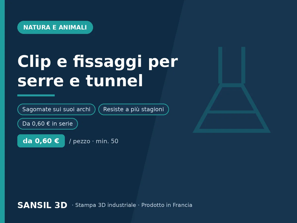 Clip e fissaggi per serre e tunnel orticoli