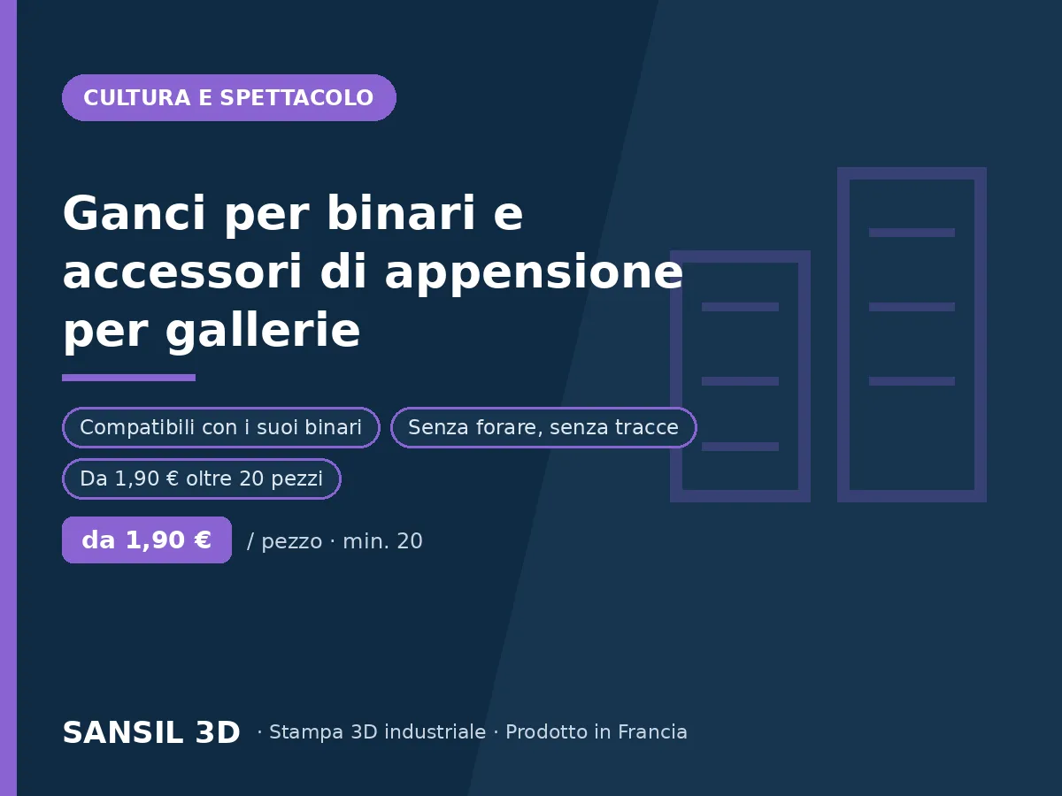 Ganci per binari e accessori di allestimento per gallerie