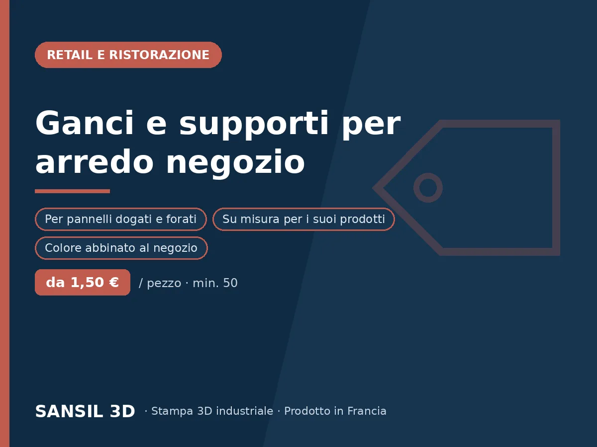 Ganci e supporti per allestimento negozio
