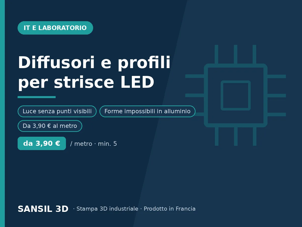 Diffusori e profili di copertura per strisce LED