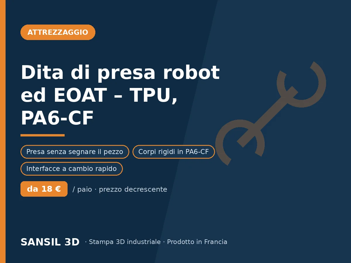 Dita e griffe di presa per robot (EOAT) – TPU, PA6-CF