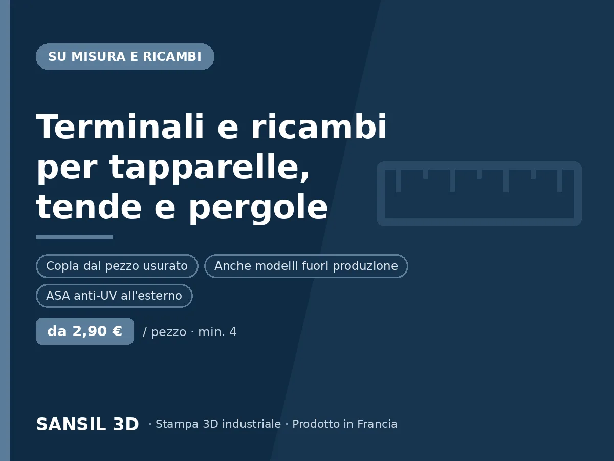 Terminali e ricambi per tapparelle, tende da sole e pergole