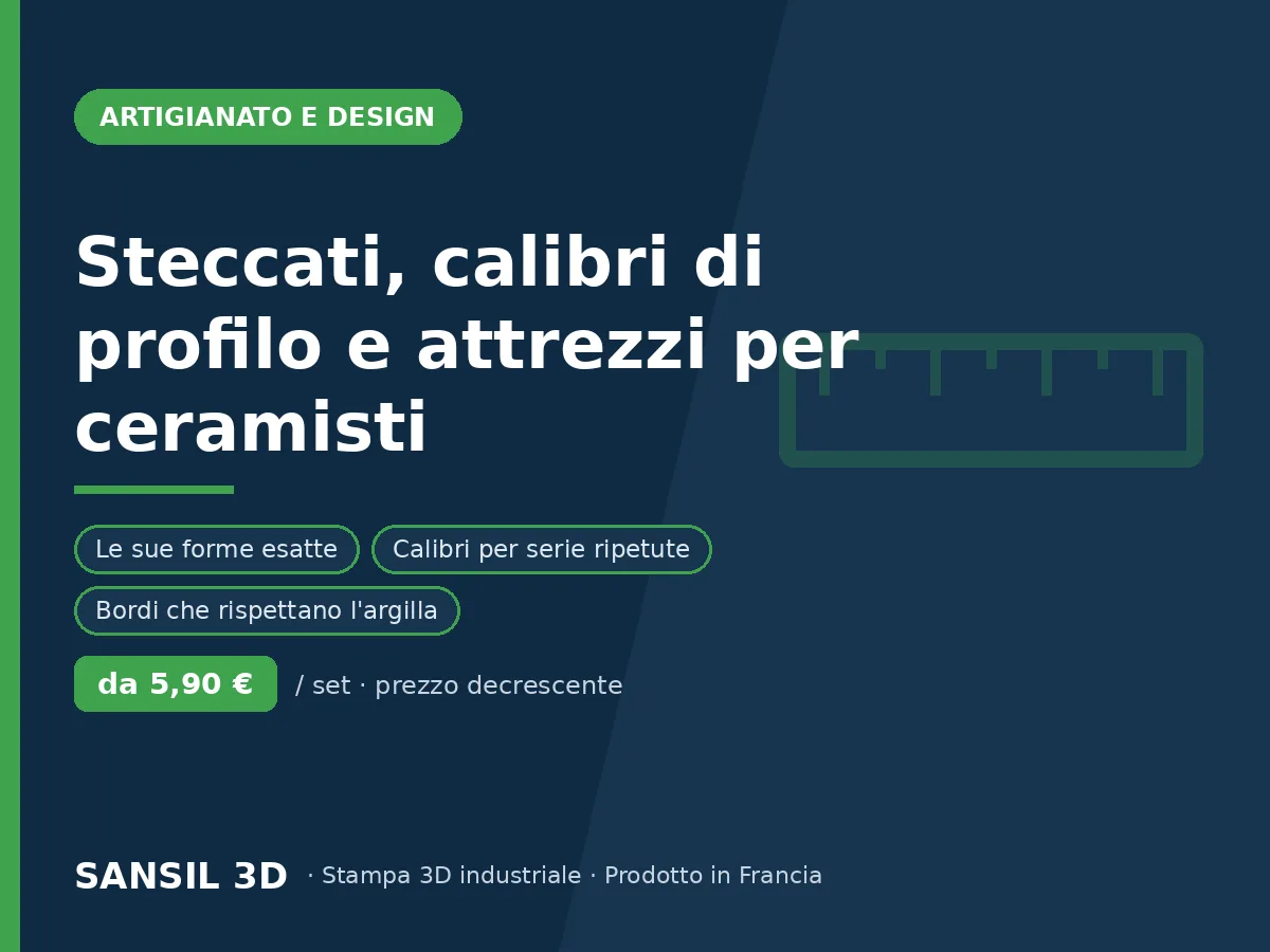 Stecche, sagome di profilo e utensili per ceramisti