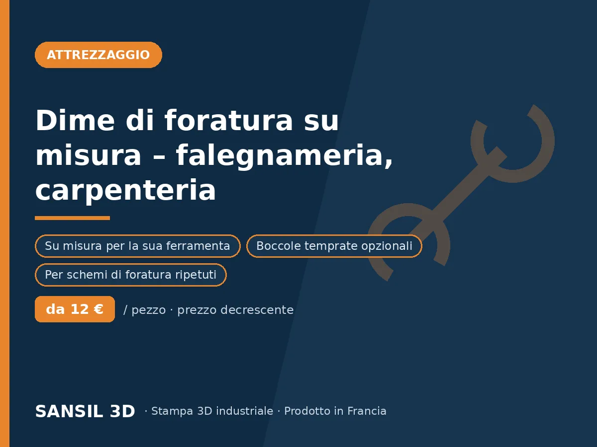 Maschere di foratura su misura – falegnameria, carpenteria, arredo