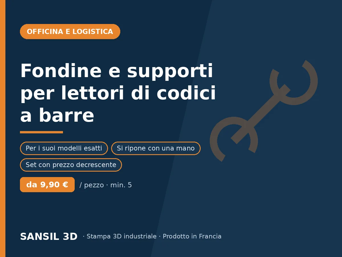 Fondine e supporti per lettori di codici a barre