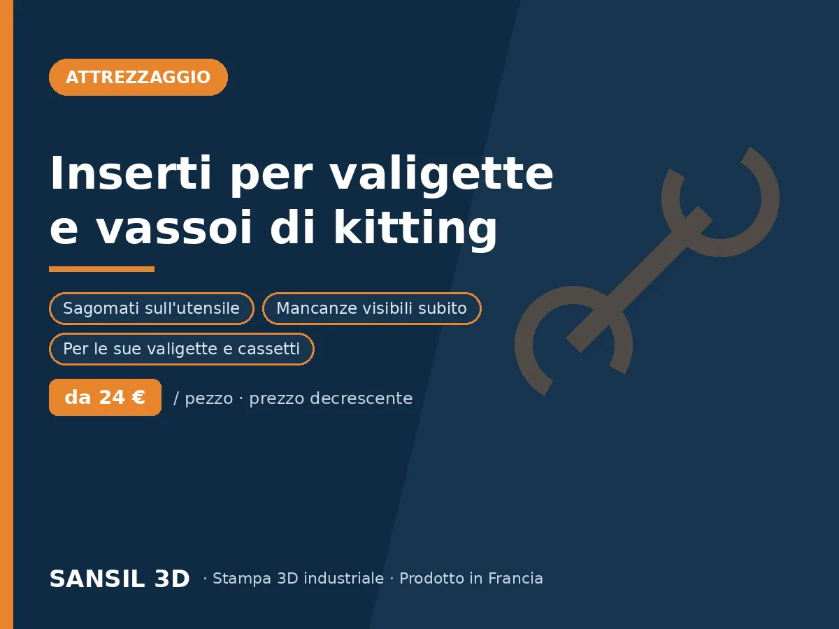 Inserti sagomati e vassoi di kitting per valigette e carrelli officina