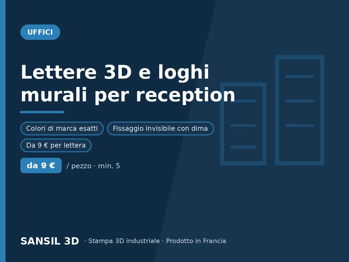Lettere 3D e loghi a parete per aree di accoglienza