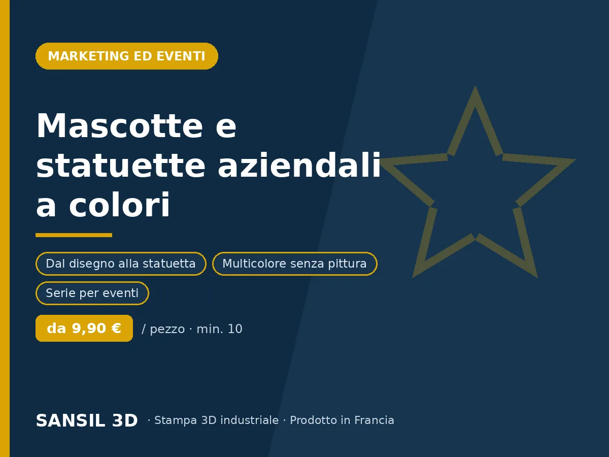 Mascotte e statuette aziendali a colori
