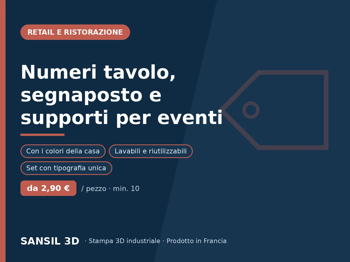 Numeri tavolo, segnaposto e cavalletti per eventi